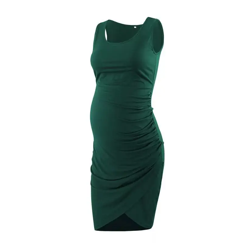 Black Sexy Crewneck Hip Irregular Wrap Dress - Image 2