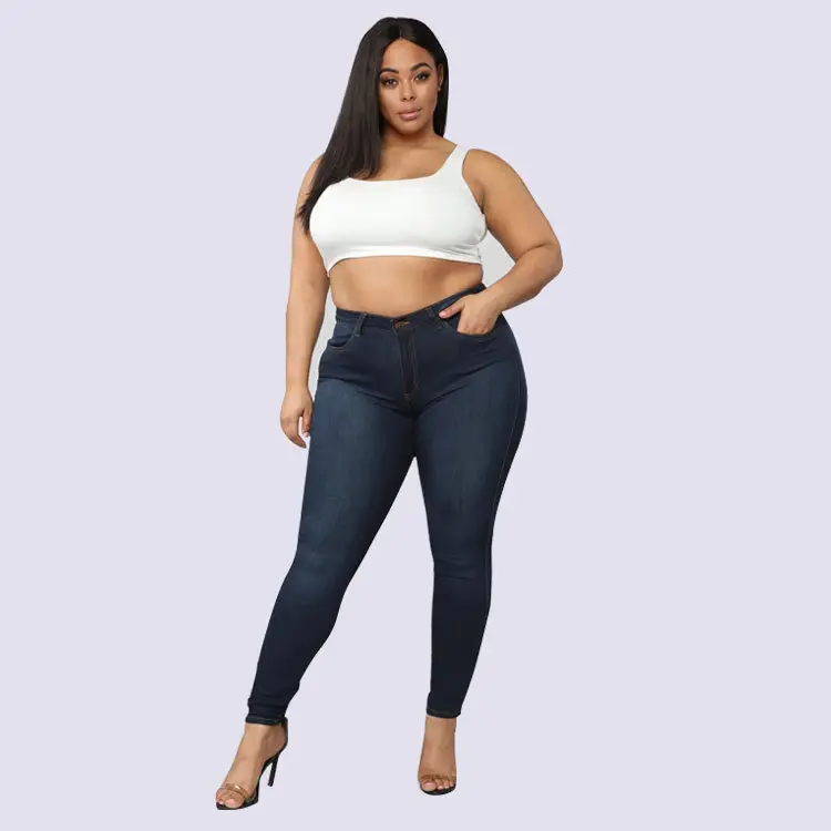 Plus Size Black Skinny Jeans for Women - Image 2