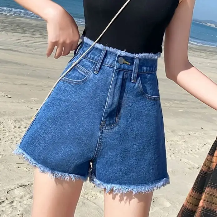 Women Wide Pine Summer Denim Shorts 2020 - Image 3