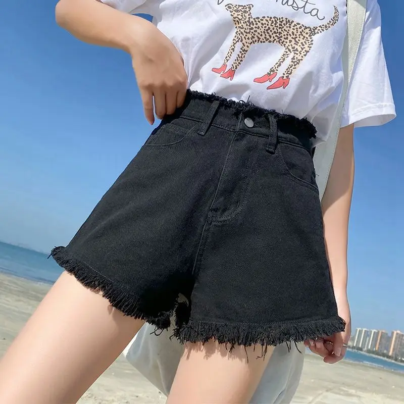 Women Wide Pine Summer Denim Shorts 2020 - Image 2