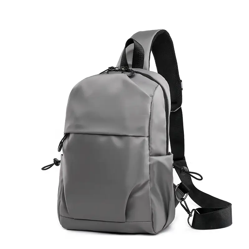 Men's Waterproof Crossbody Chest Bag Grey New Style - Image 5