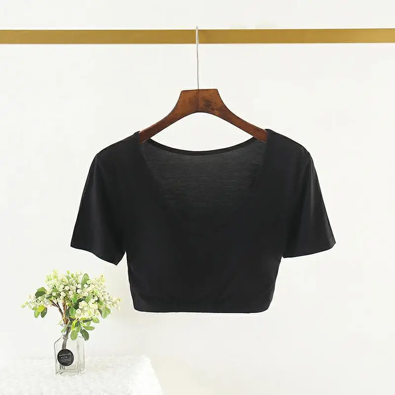 Women's Pink Yoga Top No Underwire Round Neck - Image 7