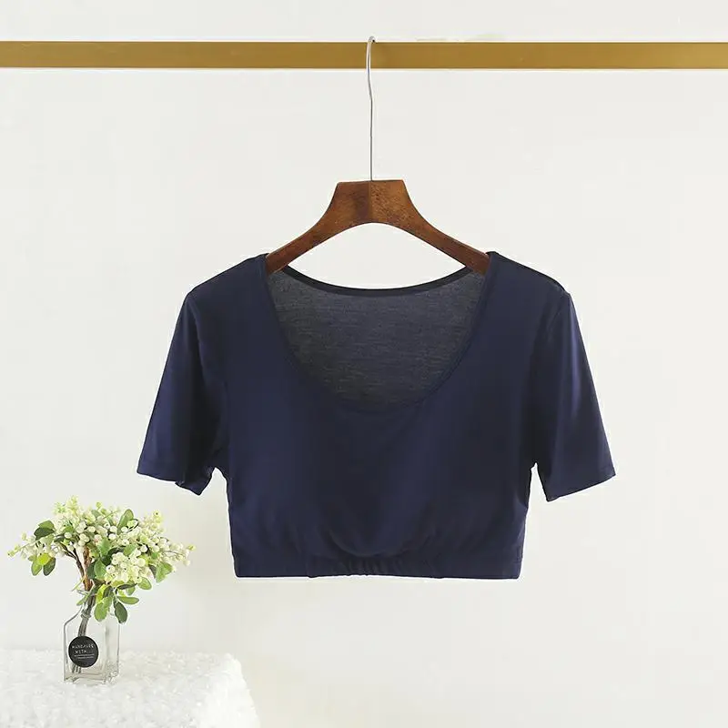 Women's Pink Yoga Top No Underwire Round Neck - Image 4