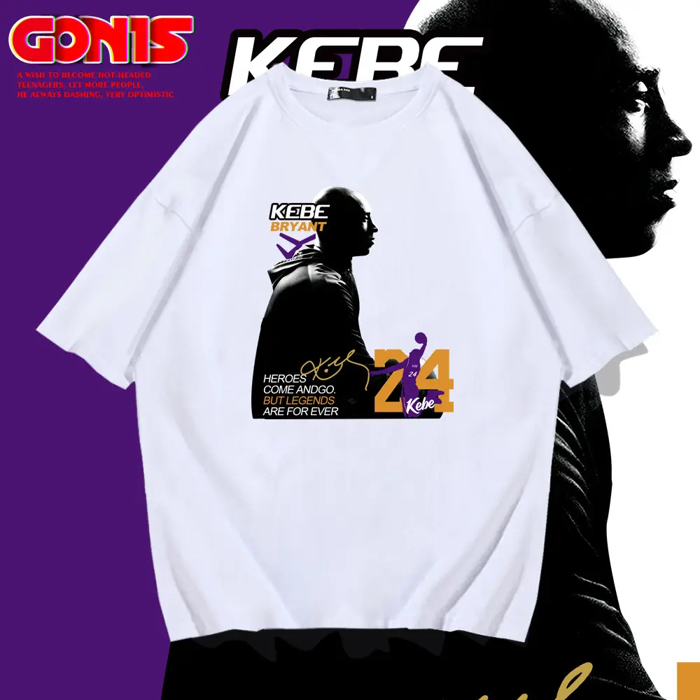 Men Women Summer T-Shirt Kobe Mamba College Print - Image 7