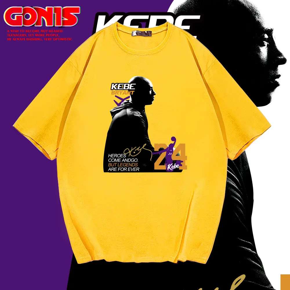 Men Women Summer T-Shirt Kobe Mamba College Print - Image 9