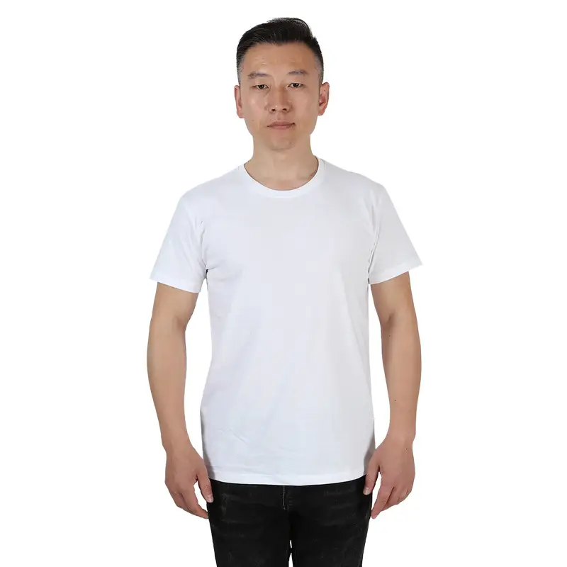 Men White Short Sleeve T-Shirt Factory Direct - Image 4