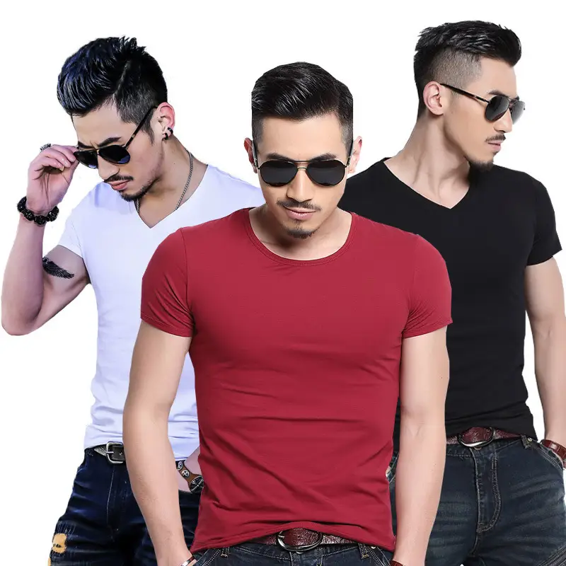 20 Men V-Neck Slim Fit T-Shirt Set - Image 13