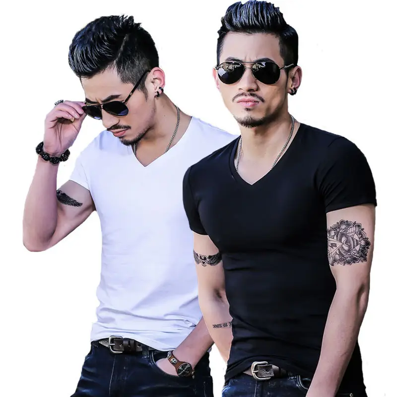 20 Men V-Neck Slim Fit T-Shirt Set - Image 14