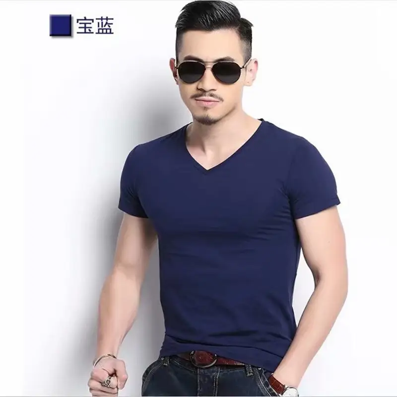 20 Men V-Neck Slim Fit T-Shirt Set - Image 17