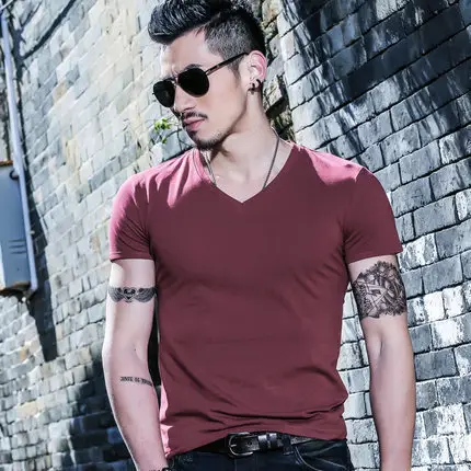 20 Men V-Neck Slim Fit T-Shirt Set - Image 18