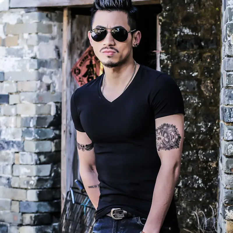 20 Men V-Neck Slim Fit T-Shirt Set - Image 21