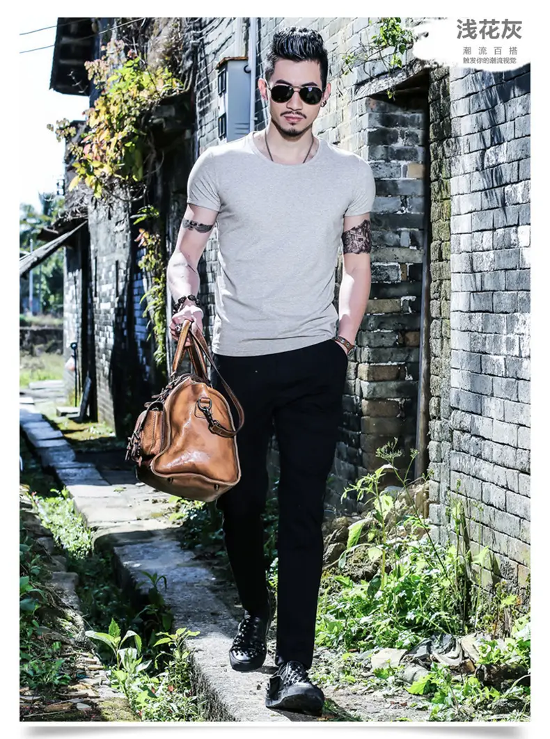 20 Men V-Neck Slim Fit T-Shirt Set - Image 5