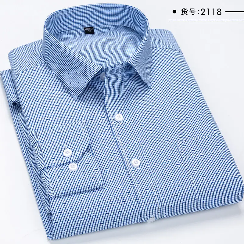Blue Checkered Button-Down Shirt for Men Large - Image 9