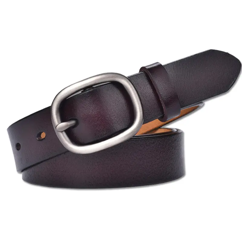 New Women's Black Leather Belt with Gold Buckle - Image 13