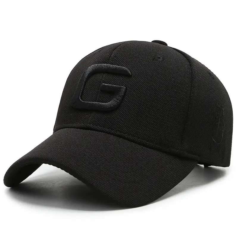 Black Big G Embroidered Baseball Cap with Sunshade - Image 6