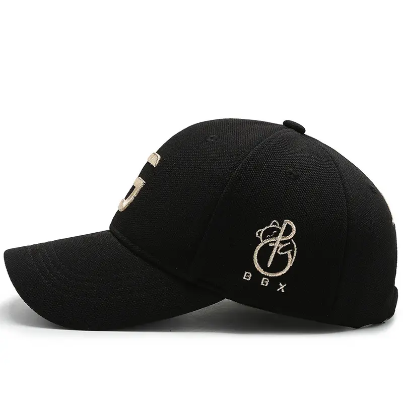 Black Big G Embroidered Baseball Cap with Sunshade - Image 7