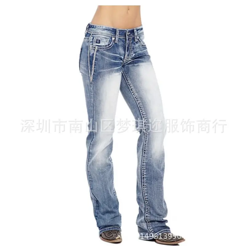 Women Slim Fit Denim Pants Plus Size Cross Border - Image 6