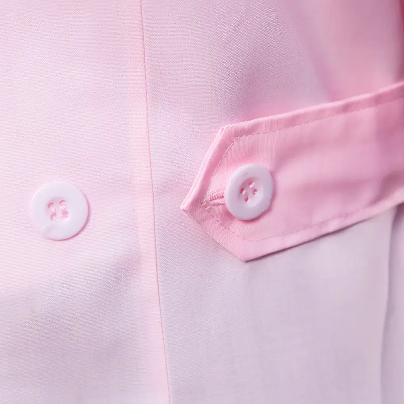 Pink Long Sleeve Work Coat for Men Women Lab Protective Coverall - Image 4