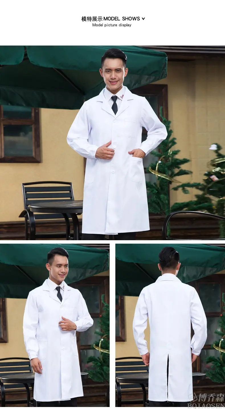 Pink Long Sleeve Work Coat for Men Women Lab Protective Coverall — feature 7