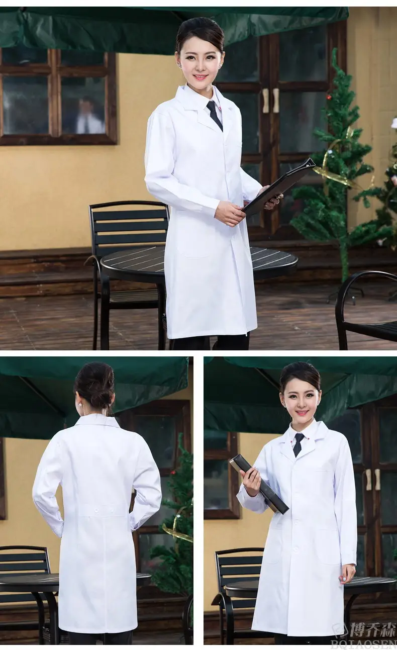 Pink Long Sleeve Work Coat for Men Women Lab Protective Coverall — feature 8