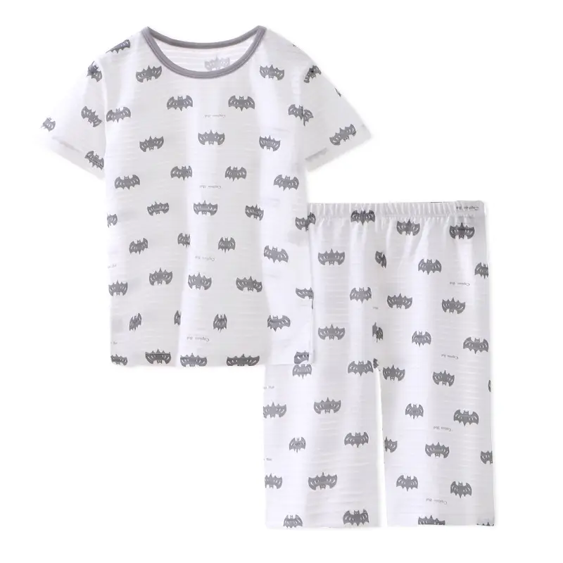 Children's Mint Dinosaur Printed Cotton Shorts Set