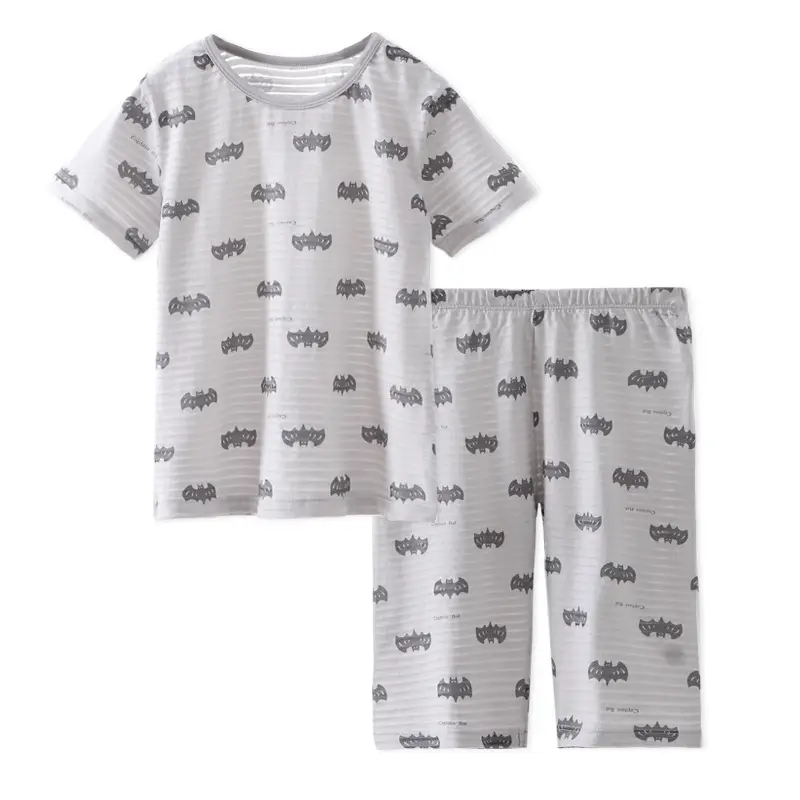 Children's Mint Dinosaur Printed Cotton Shorts Set