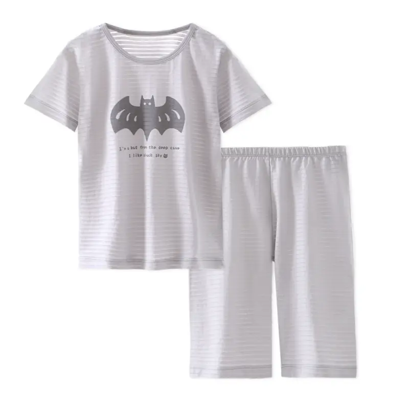 Children's Mint Dinosaur Printed Cotton Shorts Set