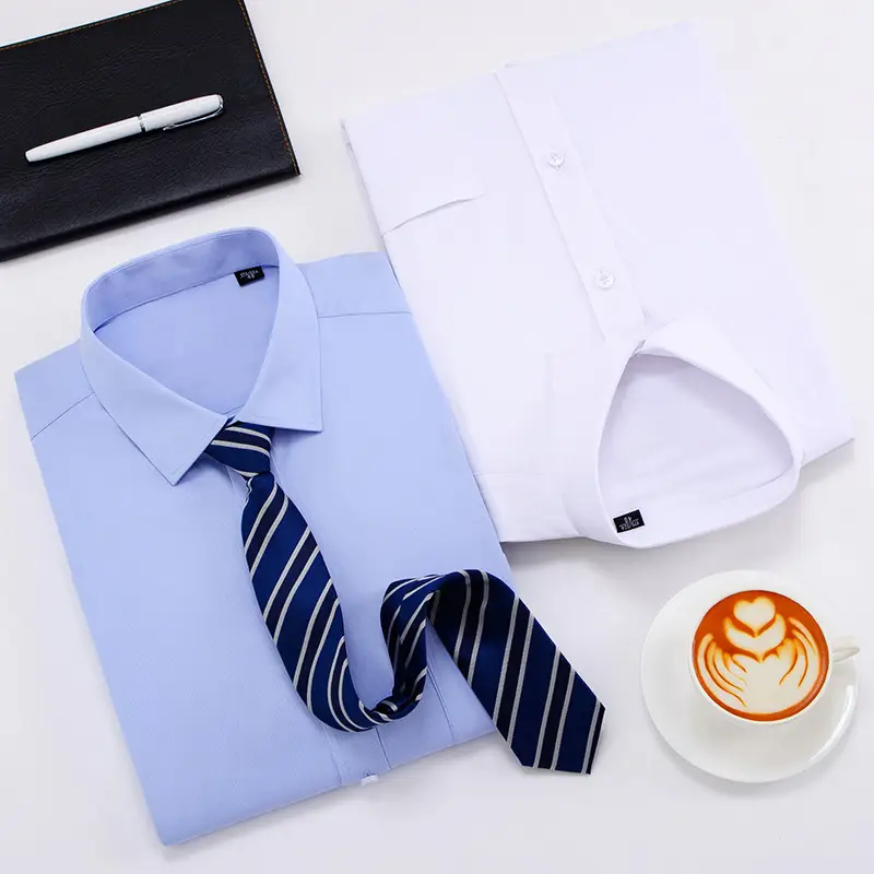 Men's Long Sleeve Button Down Shirt Black Business Casual - Image 24