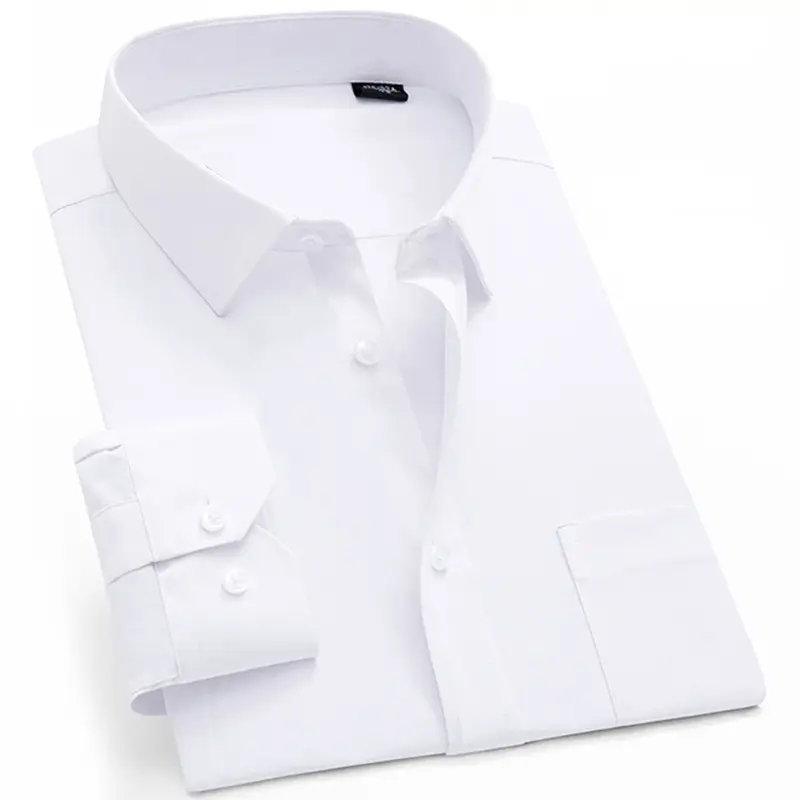 Men's Long Sleeve Button Down Shirt Black Business Casual - Image 25
