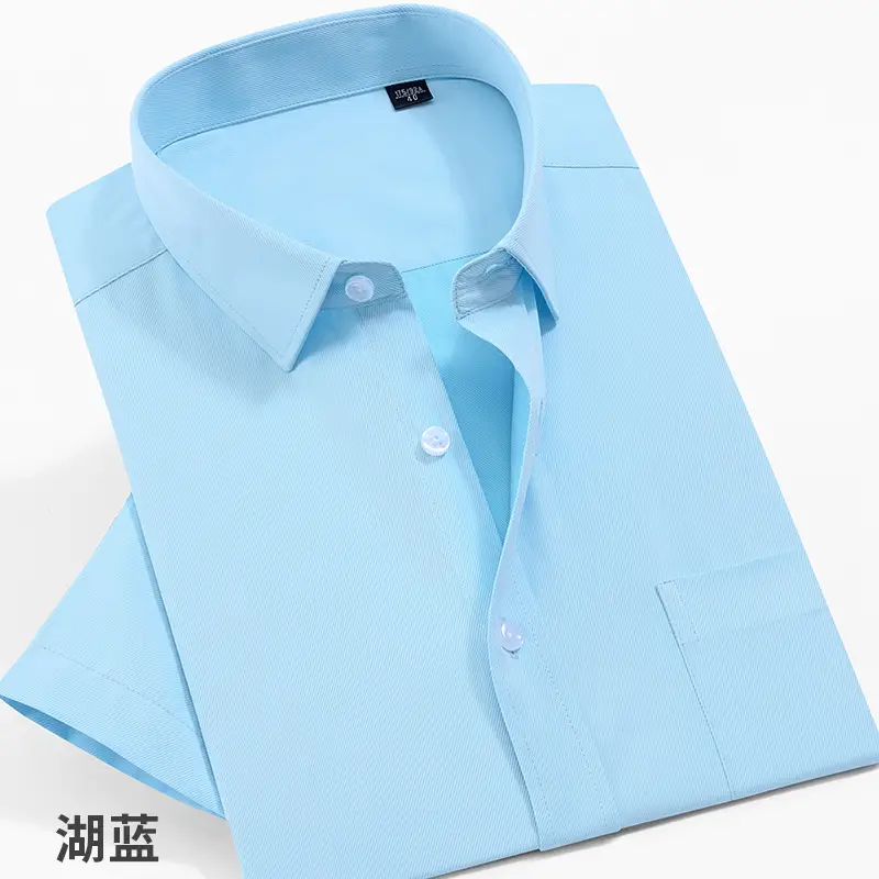 Men's Long Sleeve Button Down Shirt Black Business Casual - Image 16