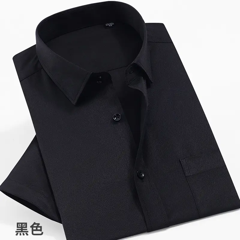 Men's Long Sleeve Button Down Shirt Black Business Casual - Image 20