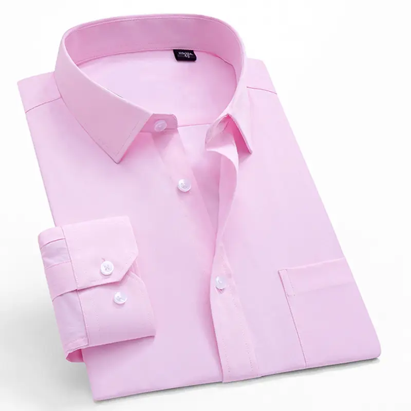 Men's Long Sleeve Button Down Shirt Black Business Casual - Image 3