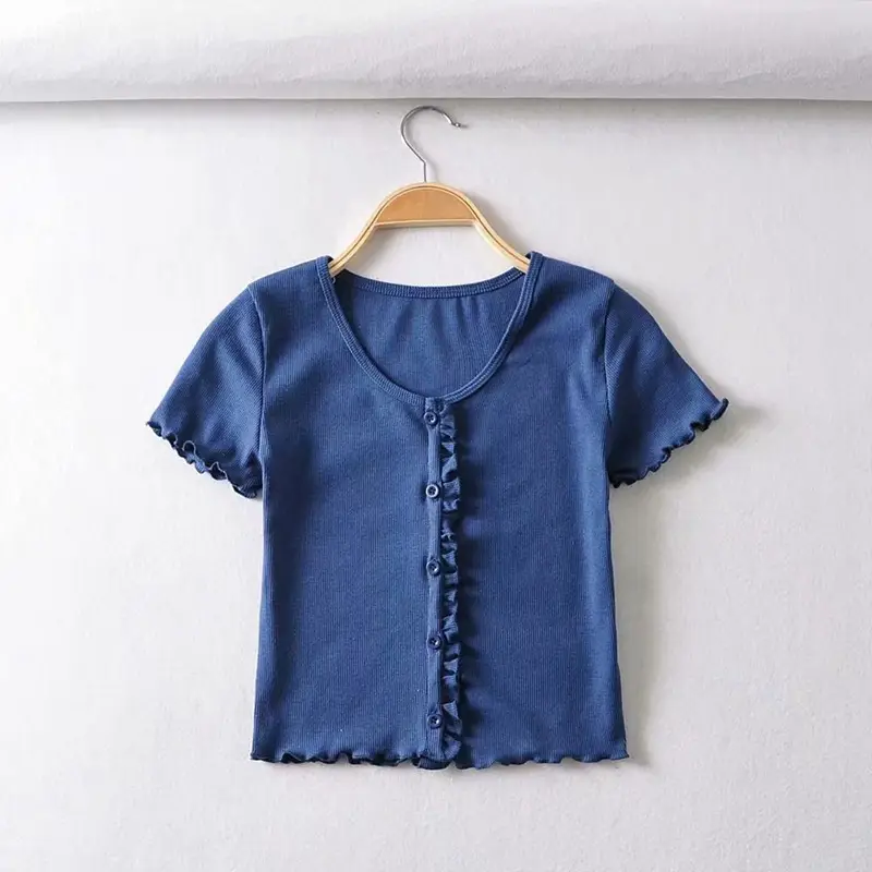 Women Yellow Short Sleeve V-Neck T-Shirt 2020 - Image 7