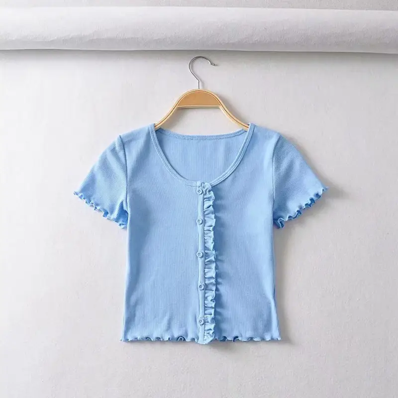 Women Yellow Short Sleeve V-Neck T-Shirt 2020 - Image 8