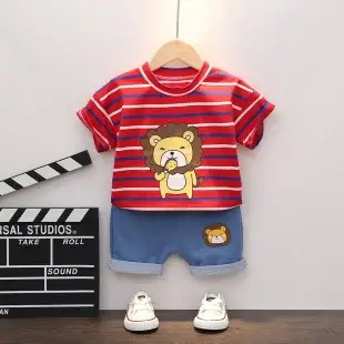 Boys Cartoon Elephant Suit 0-3Yr Summer 2Pc Set — feature 12
