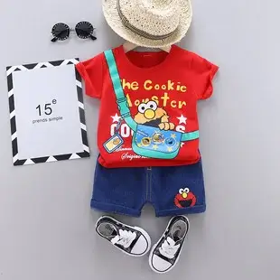 Boys Cartoon Elephant Suit 0-3Yr Summer 2Pc Set — feature 20