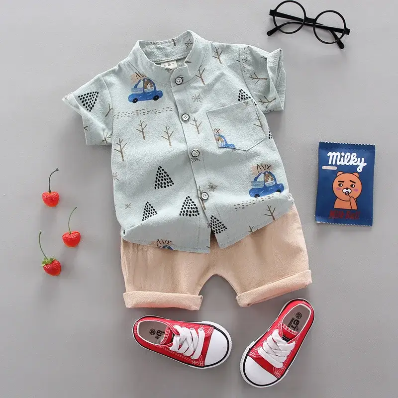Boys Cartoon Elephant Suit 0-3Yr Summer 2Pc Set — feature 37