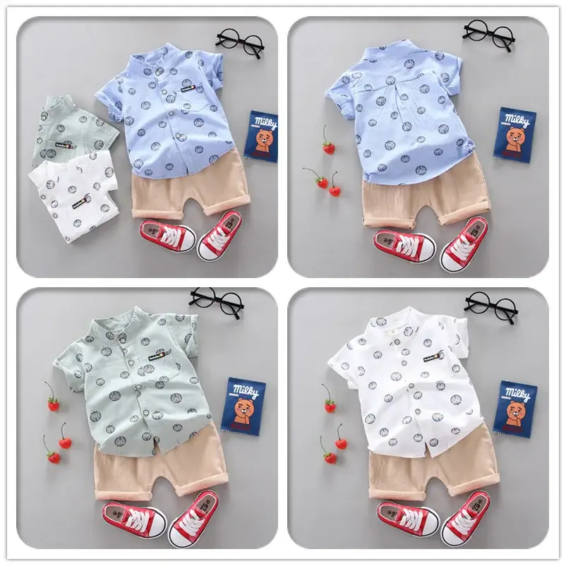Boys Cartoon Elephant Suit 0-3Yr Summer 2Pc Set — feature 39