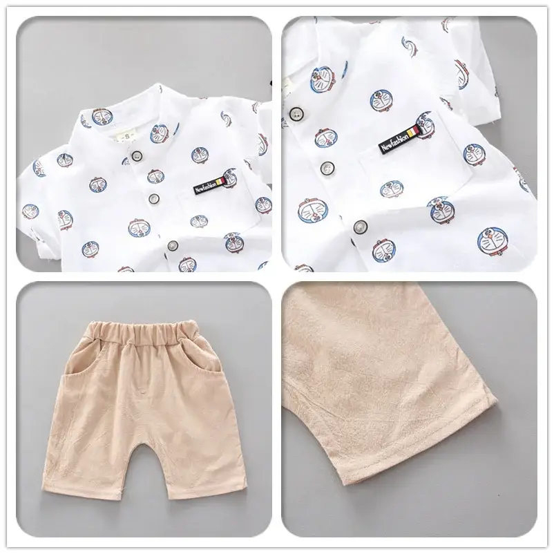 Boys Cartoon Elephant Suit 0-3Yr Summer 2Pc Set — feature 40