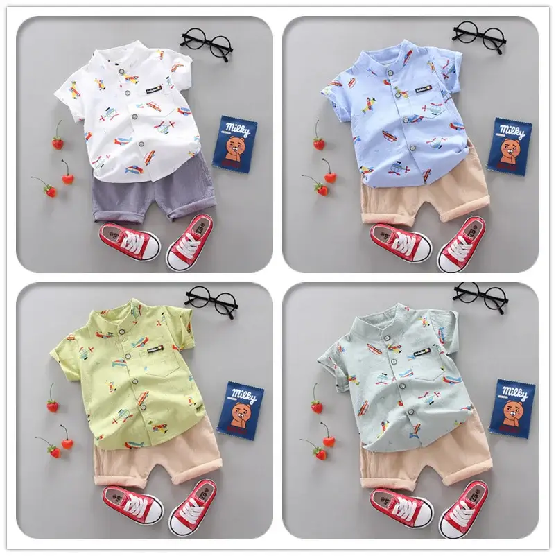 Boys Cartoon Elephant Suit 0-3Yr Summer 2Pc Set — feature 41