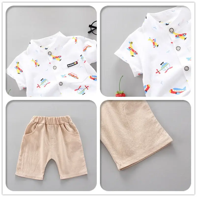 Boys Cartoon Elephant Suit 0-3Yr Summer 2Pc Set — feature 42