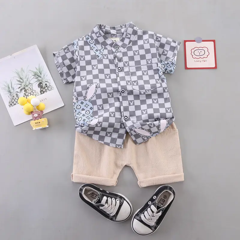 Boys Cartoon Elephant Suit 0-3Yr Summer 2Pc Set - Image 32