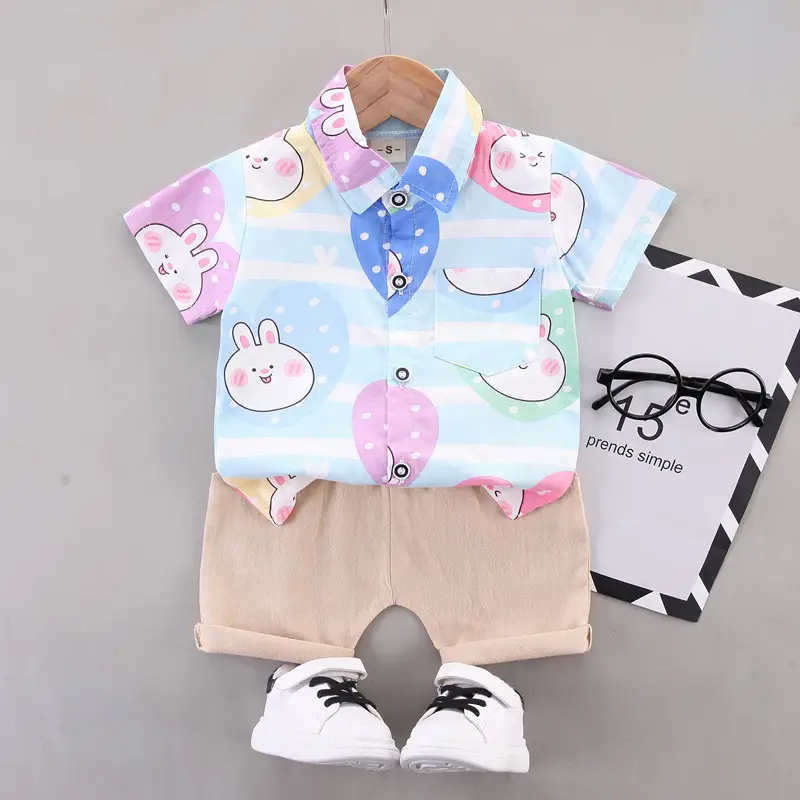 Boys Cartoon Elephant Suit 0-3Yr Summer 2Pc Set - Image 34