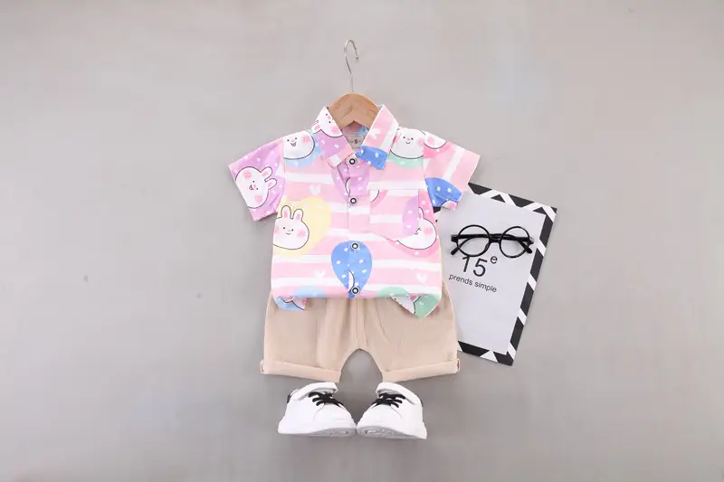 Boys Cartoon Elephant Suit 0-3Yr Summer 2Pc Set - Image 35