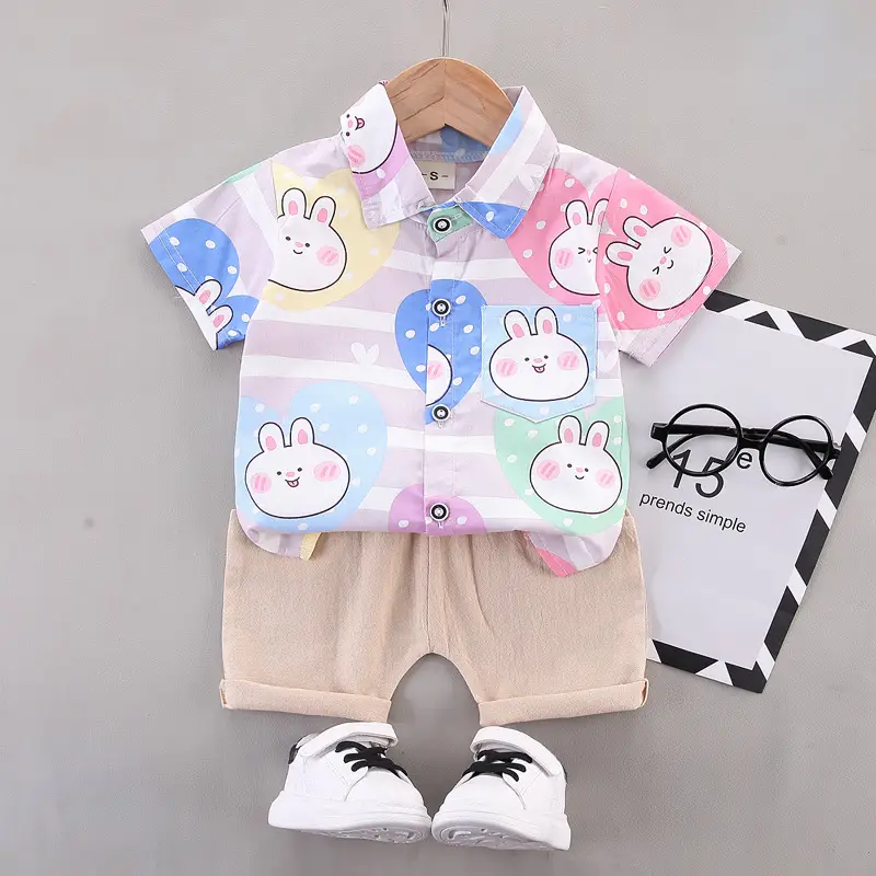Boys Cartoon Elephant Suit 0-3Yr Summer 2Pc Set - Image 36