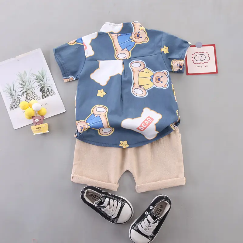 Boys Cartoon Elephant Suit 0-3Yr Summer 2Pc Set - Image 37