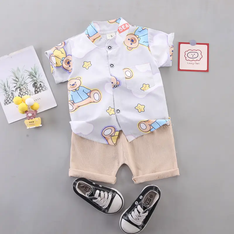 Boys Cartoon Elephant Suit 0-3Yr Summer 2Pc Set - Image 38