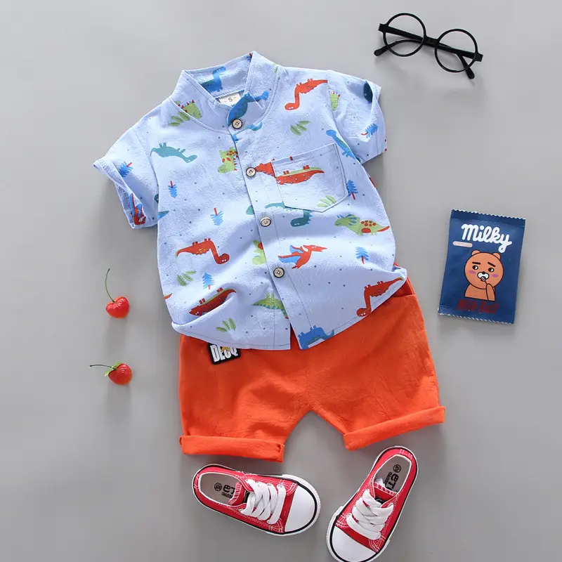 Boys Cartoon Elephant Suit 0-3Yr Summer 2Pc Set - Image 5