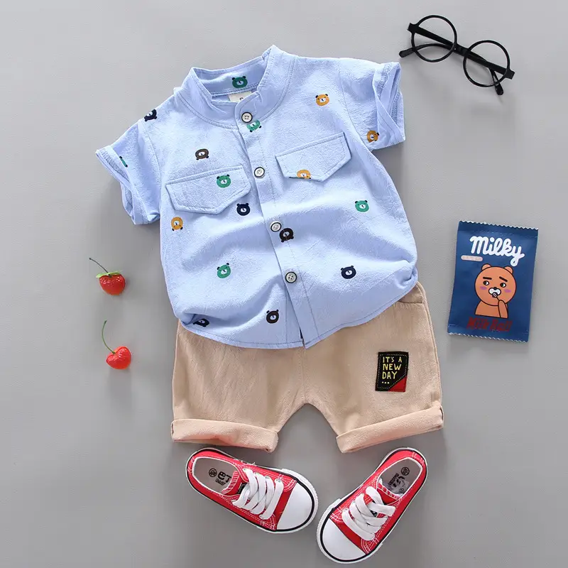 Boys Cartoon Elephant Suit 0-3Yr Summer 2Pc Set - Image 7