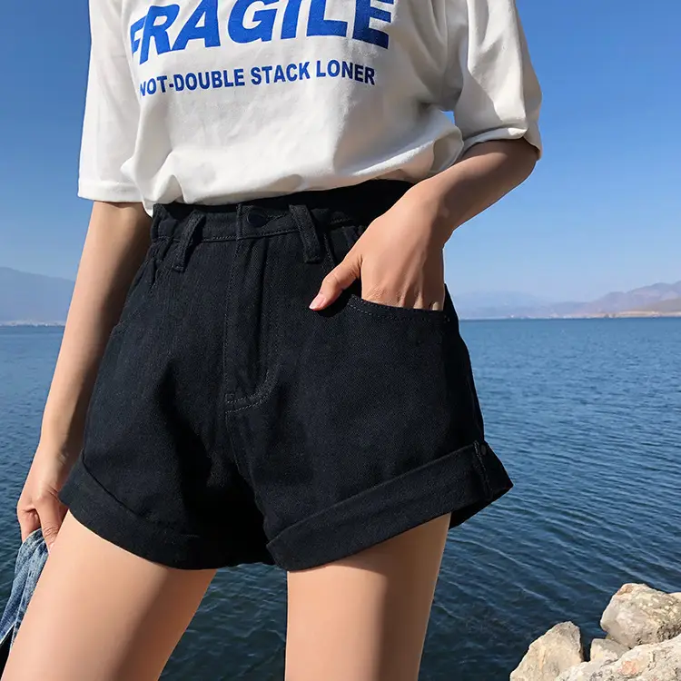 Women Fragile High Waist Denim Shorts 2025 - Image 5